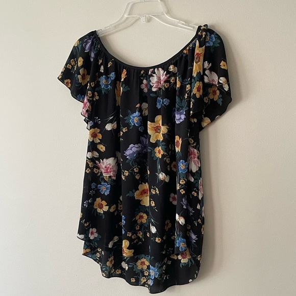 Philosophy Floral Print Blouse Fluter Sleeve Loose Fit Spring Whimsical Size L - Picture 3 of 9